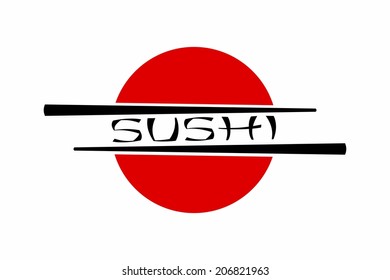sushi with chopsticks