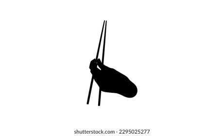Sushi Chopsticks in Hand, high quality vector