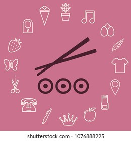 Sushi with chopsticks icon 