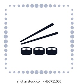 Sushi with chopsticks icon 