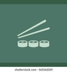 Sushi with chopsticks icon 