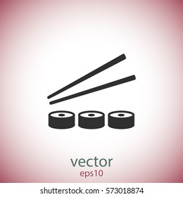 Sushi with chopsticks icon 