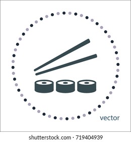Sushi with chopsticks icon 