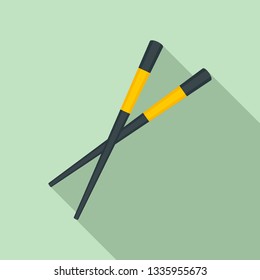 Sushi chopsticks icon. Flat illustration of sushi chopsticks vector icon for web design