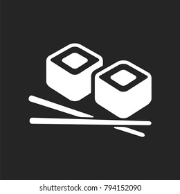 Sushi and chopsticks icon vector