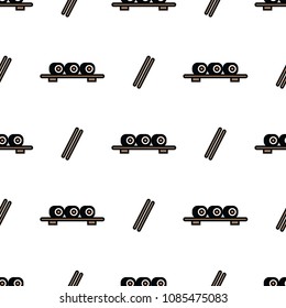 Sushi and chopsticks seamless pattern