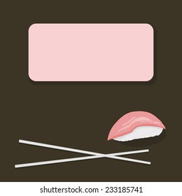 Sushi and chopsticks vector Illustration