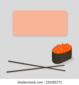 Sushi and chopsticks vector Illustration