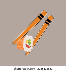 Sushi and chopsticks vectoral design illustrations