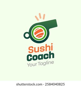 Sushi Coach Logo Design Template. Good for Business, Agency, Community and Organization