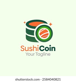 Sushi Coin Logo Design Template. Good for Business, Agency, Community and Organization