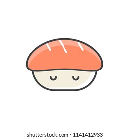 Sushi colored line icon.