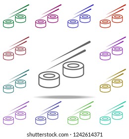 sushi concept line icon. Elements of fast food in multi color style icons. Simple icon for websites, web design, mobile app, info graphics