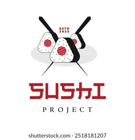 Sushi conceito logotipo design alimento