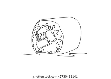  Sushi-Konzept. Einzeiliges Zeichnungsdesign. Vektorgrafik