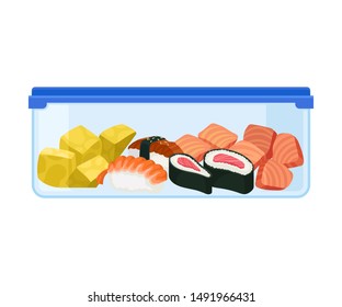 Sushi container. Vector illustration on a white background.