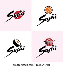 Sushi custom script lettering that can be used as a logo. The letter "i" subconsciously suggests for the customer to choose this place to eat sushi out of all others.