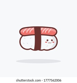 sushi linda caricatura vectorial ilustración de icono, perfecto para pegatina, tarjeta, etc.
