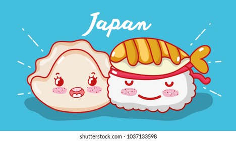 Sushi cute kawaii cartoon