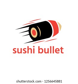 sushi delivery abstract vector design template with bullet