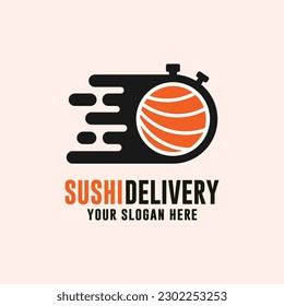 Sushi delivery badge label design logo for label product, shop logo, stamp, banner, and more