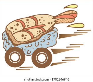 sushi delivery icon for every sushi restaurant who want to send  the most popular Japanese food to everyone  on easy and good looking style