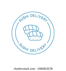 Sushi delivery logo. Japanese food label