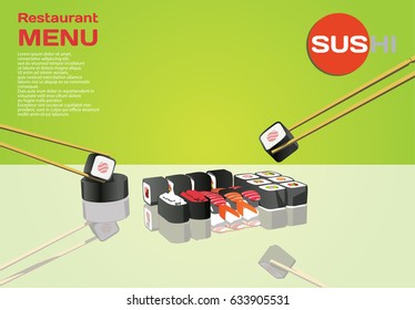 Sushi design elements for restaurants with green style