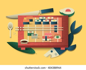 Sushi design flat