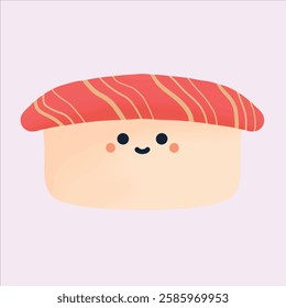 a sushi design with a salmon