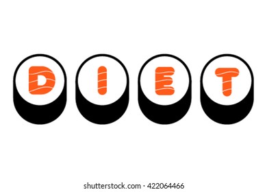 Sushi diet, vector.