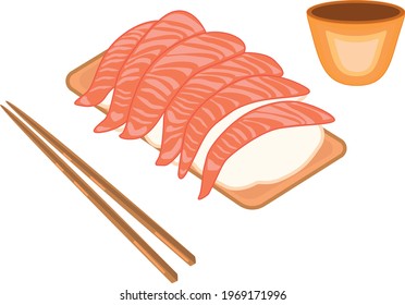 Sushi dinner icons in cartoon style. Big collection of sushi vector illustration symbol. Japanese restaurant illustration cuisine. 