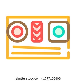 sushi dish color icon vector. sushi dish sign. isolated symbol illustration