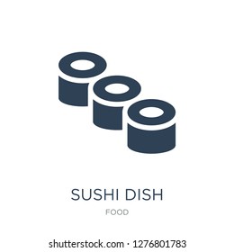 sushi dish icon vector on white background, sushi dish trendy filled icons from Food collection, sushi dish vector illustration