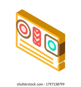 Sushi-Schale isometrische Icon Vektorgrafik. Sushi-Schild. einzelne Symbolillustration