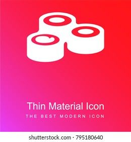 Sushi dish red and pink gradient material white icon minimal design