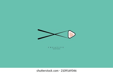 Sushi dish vector logo design