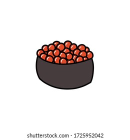 icono del doodle sushi, ilustración vectorial
