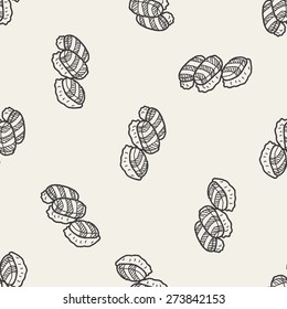 sushi doodle seamless pattern background