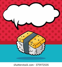 sushi doodle, speech bubble