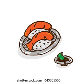 sushi drawing object japan food