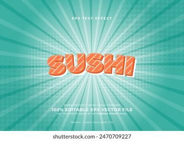 Sushi editable 3D text effect template