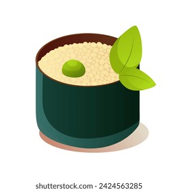 Sushi element of colorful set. An illustration of a mouth-watering sushi roll presented in a vibrant and colorful style. Vector illustration.