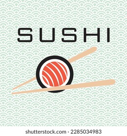 sushi emblem icon vector illustration symbol