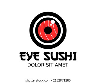 Sushi eye logo template design in Vector illustration