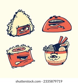 Sushi face mask vector art