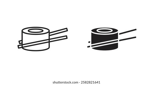 Sushi filled and outlined icons vectors on white background