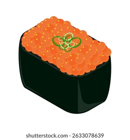 sushi fish roe sushi isometric illustration