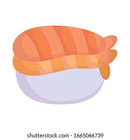 sushi fish seafood cartoon icon style design vector illustration