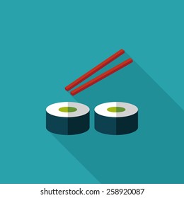 sushi flat icon with long shadow,eps10